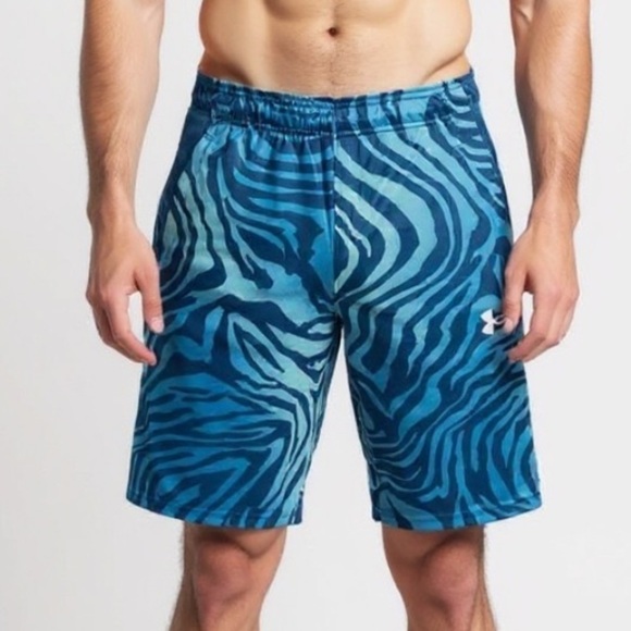NWT Under Armour - Mens Baseline 10" Print Short Shorts - Picture 1 of 7